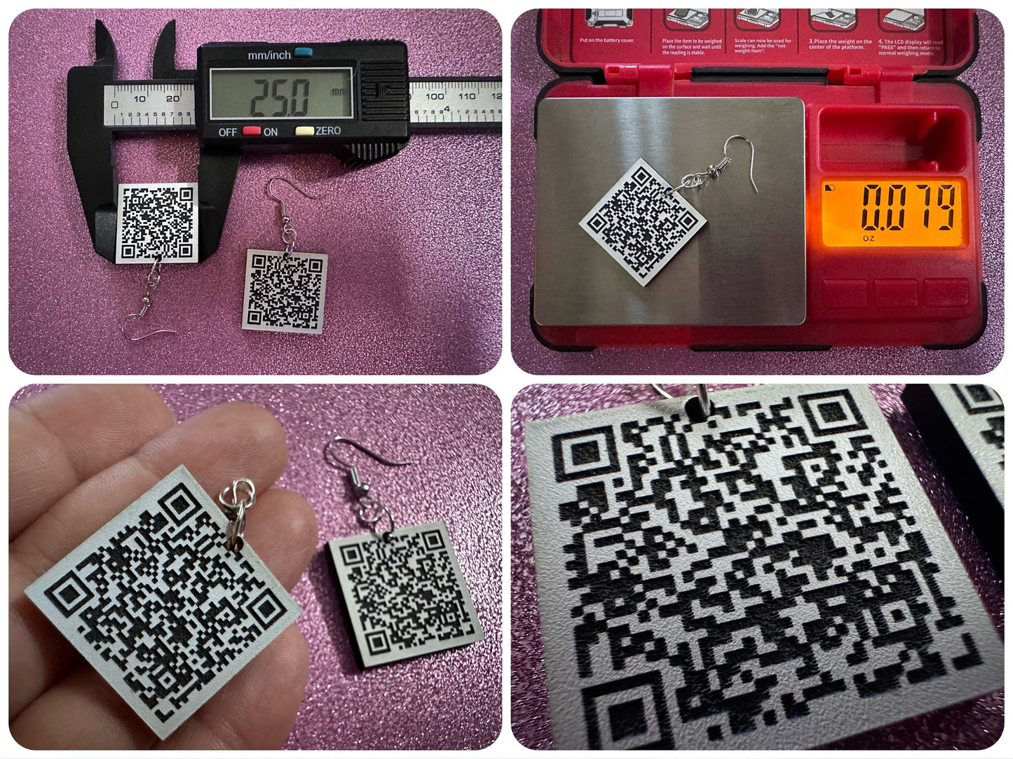 Custom QR Code Earrings: Laser Cut QR Codes, Promote Your Business, Business Card Earrings, Promotional Earring, Best Gifts for Her/Him/Them