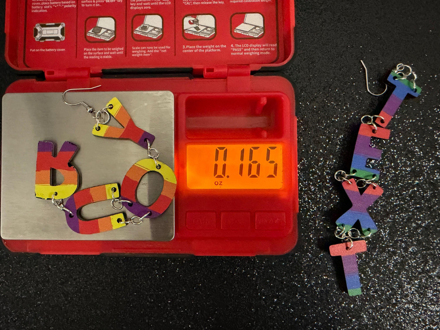Custom Rainbow Text Earrings: Laser Cut Words, Letters, Names, Teacher Gift, Anniversary, Custom Text, Best Pride, Gifts for Her/Him/Them