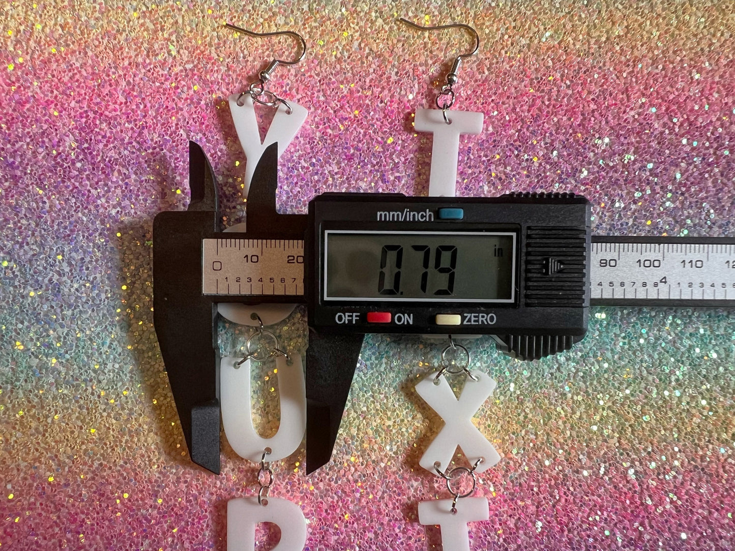 Custom Rainbow Text Earrings: Laser Cut Words, Letters, Names, Teacher Gift, Anniversary, Custom Text, Best Pride, Gifts for Her/Him/Them