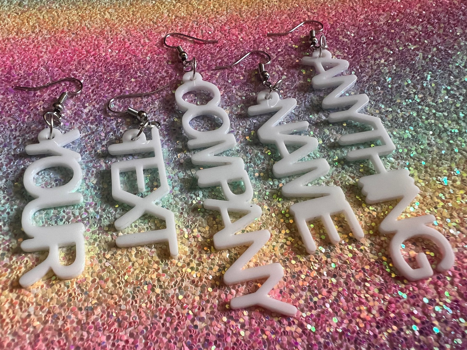 Custom Text Earrings: Laser Cut Words, Letters, Names, Teacher Gift, Anniversary, Best Gifts for Her/Him/Them