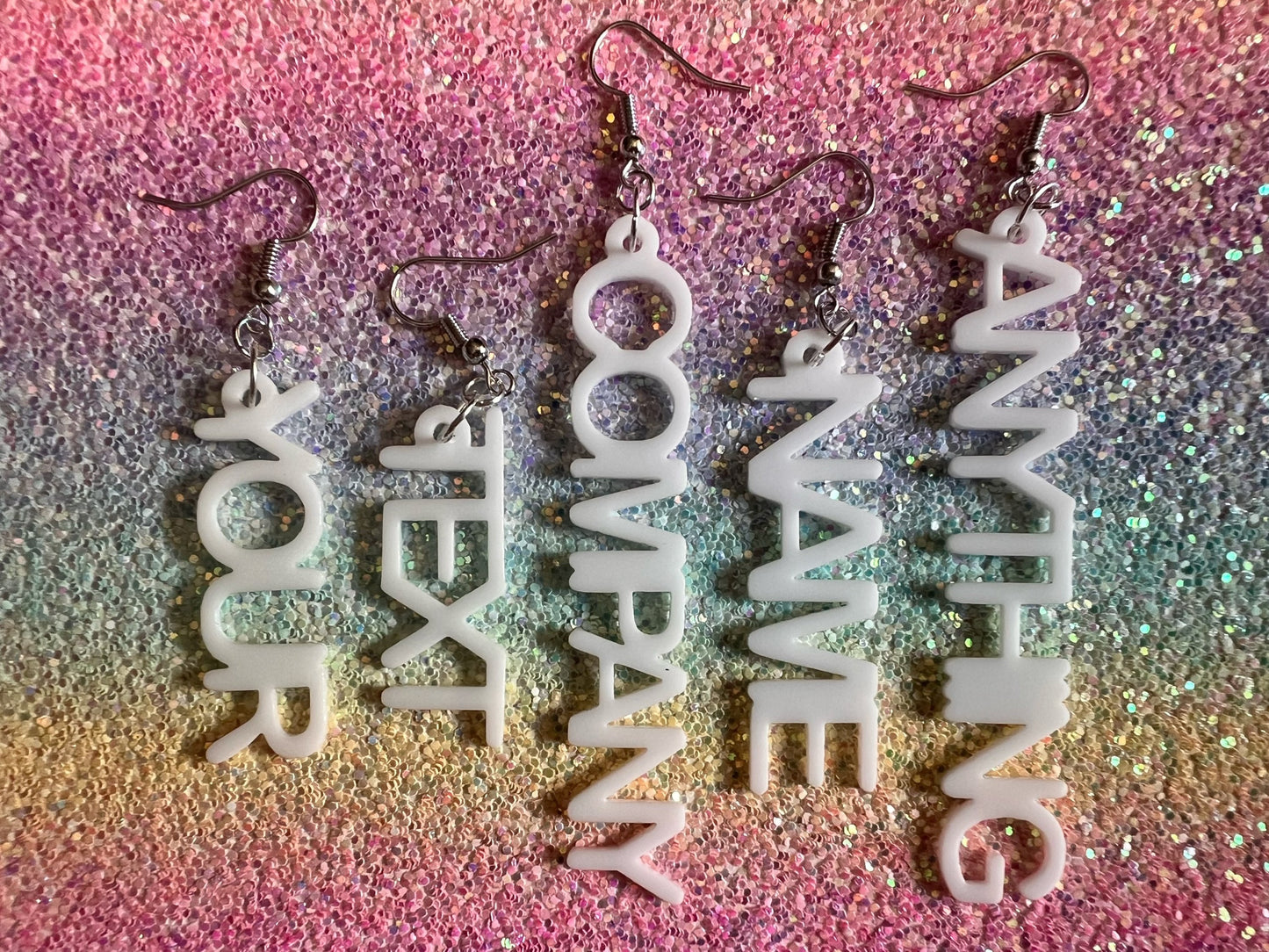 Custom Text Earrings: Laser Cut Words, Letters, Names, Teacher Gift, Anniversary, Best Gifts for Her/Him/Them