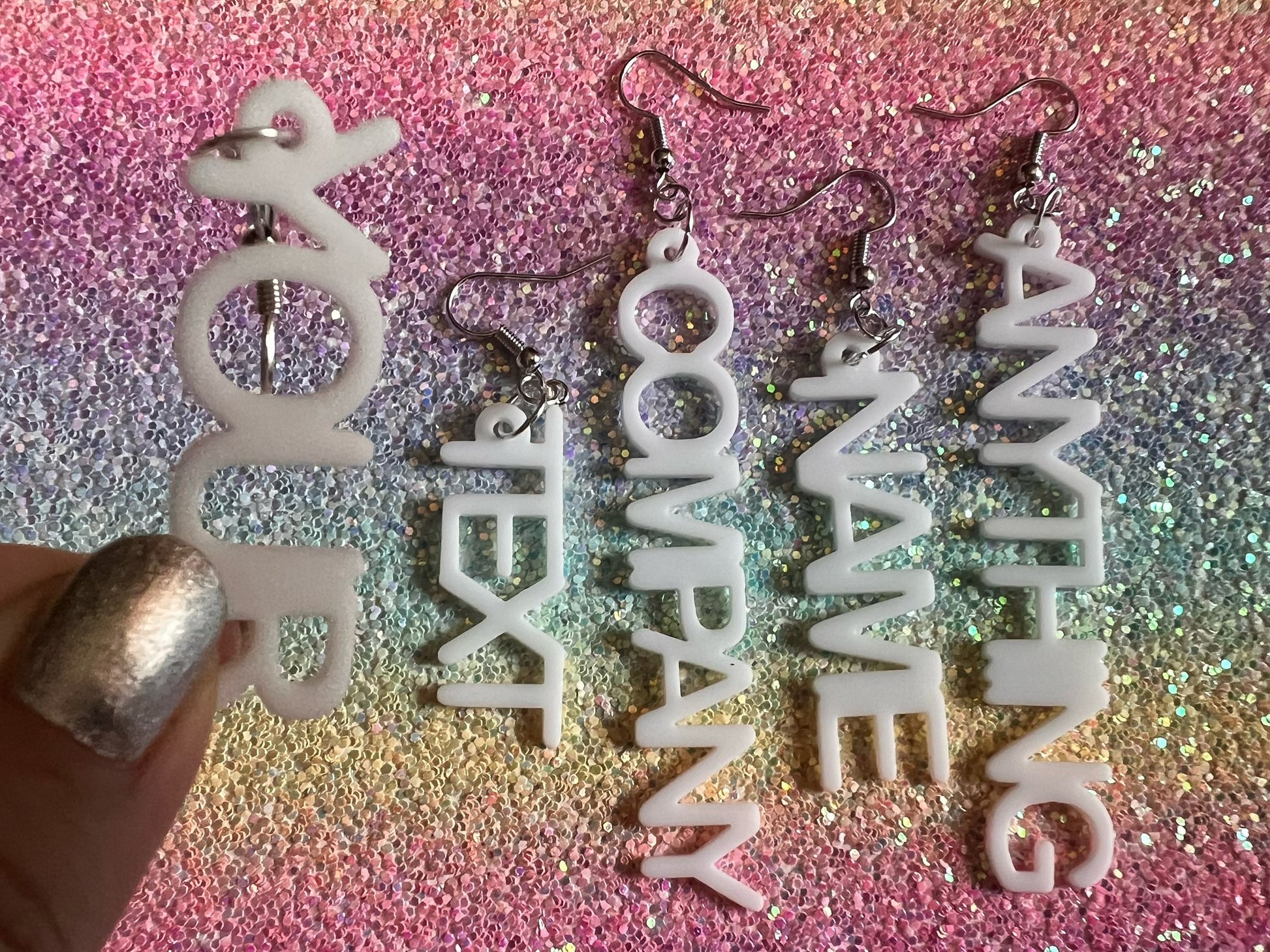 Custom Text Earrings: Laser Cut Words, Letters, Names, Teacher Gift, Anniversary, Best Gifts for Her/Him/Them