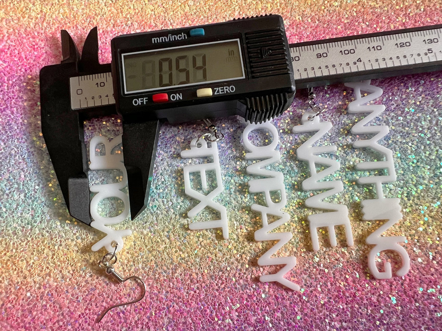 Custom Text Earrings: Laser Cut Words, Letters, Names, Teacher Gift, Anniversary, Best Gifts for Her/Him/Them