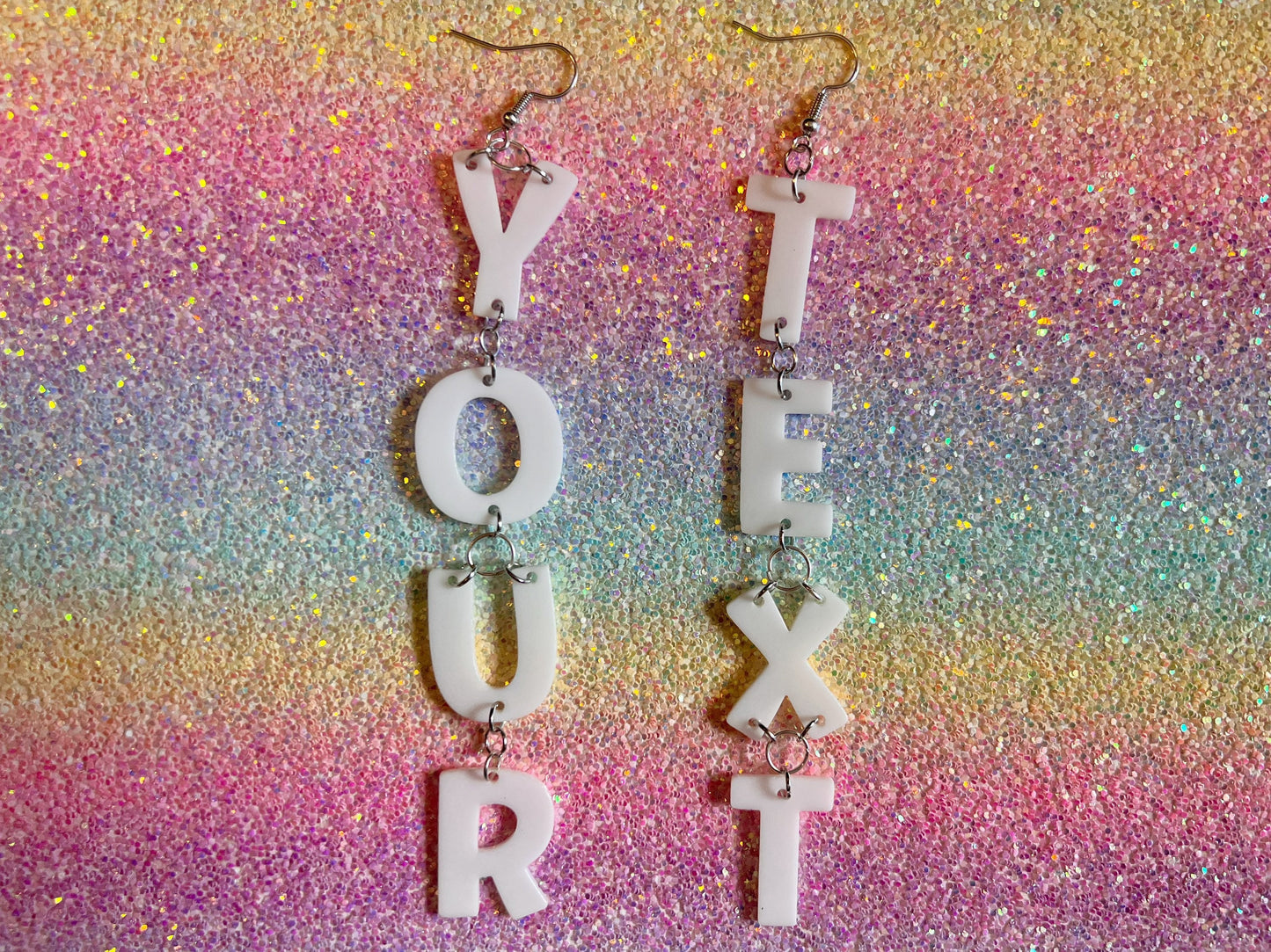 Custom Text Earrings: Laser Cut Words, Letters, Names, Teacher Gift, Anniversary, Gifts for Her/Him/Them