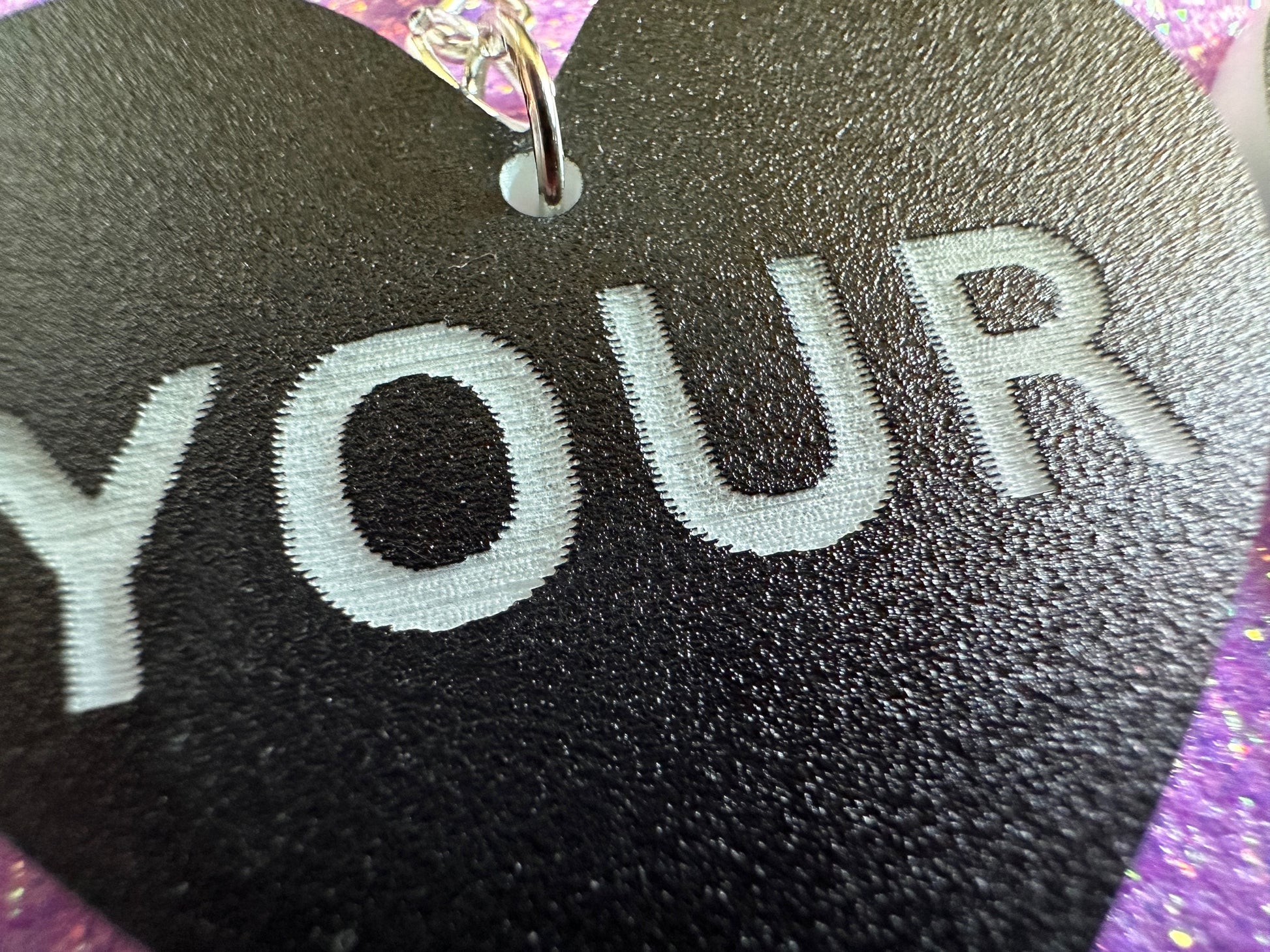 Custom Text Earrings: Laser Engraved Words, Black with White Text, Letters, Names, Teacher Gift, Anniversary, Best Gifts for Her/Him/Them