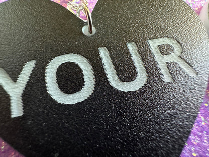 Custom Text Earrings: Laser Engraved Words, Black with White Text, Letters, Names, Teacher Gift, Anniversary, Best Gifts for Her/Him/Them