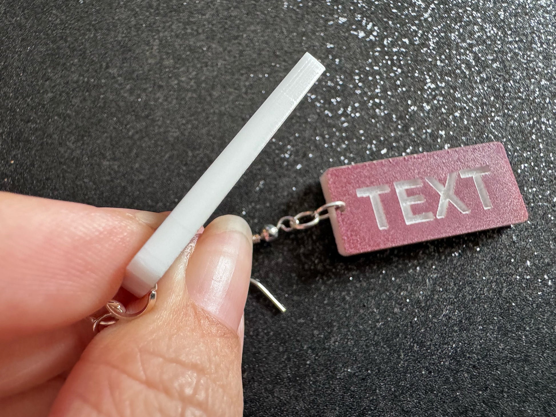 Custom Text Earrings: Laser Engraved Words, Brown with White Text, Letters, Names, Teacher Gift, Anniversary, Best Gifts for Her/Him/Them