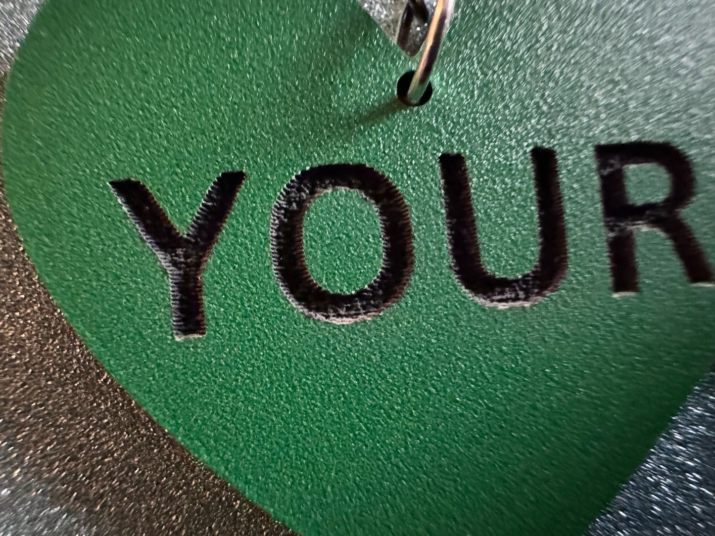 Custom Text Earrings: Laser Engraved Words, Green with Black Text, Letters, Names, Teacher Gift, Anniversary, Best Gifts for Her/Him/Them