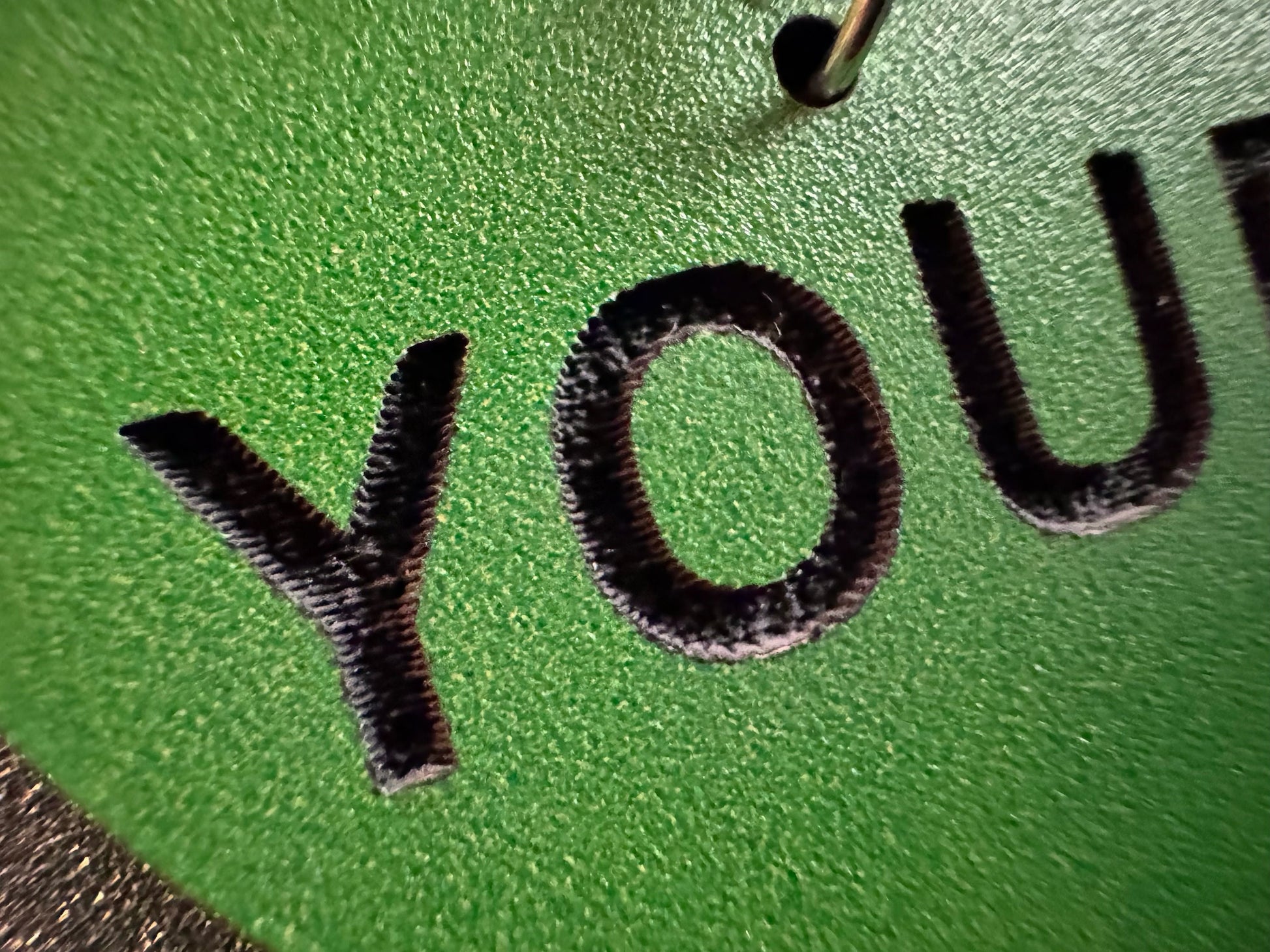 Custom Text Earrings: Laser Engraved Words, Green with Black Text, Letters, Names, Teacher Gift, Anniversary, Best Gifts for Her/Him/Them