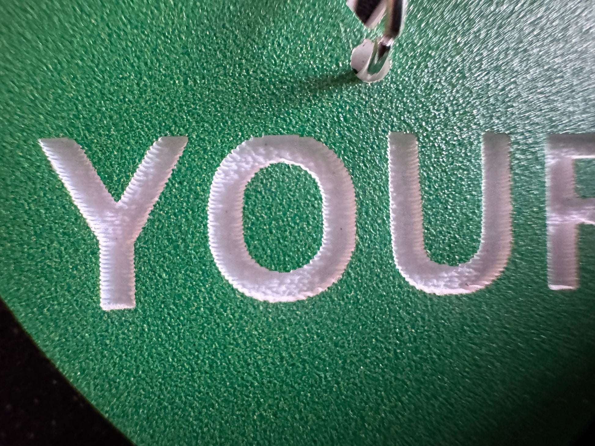 Custom Text Earrings: Laser Engraved Words, Green with White Text, Letters, Names, Teacher Gift, Anniversary, Best Gifts for Her/Him/Them