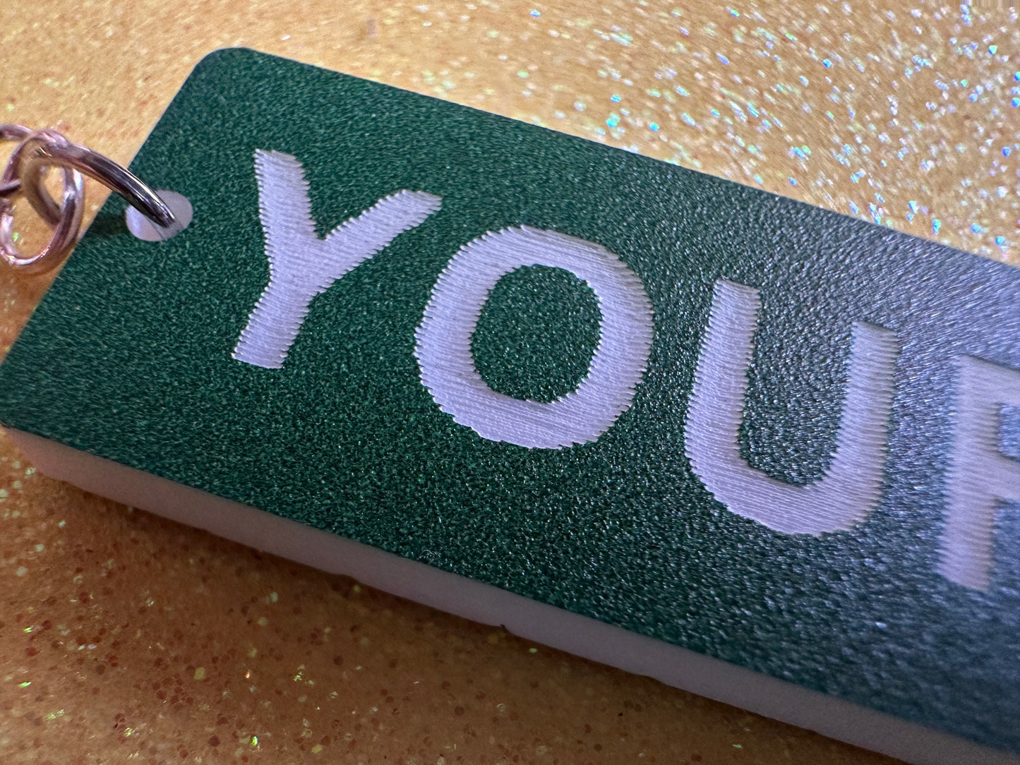 Custom Text Earrings: Laser Engraved Words, Green with White Text, Letters, Names, Teacher Gift, Anniversary, Best Gifts for Her/Him/Them