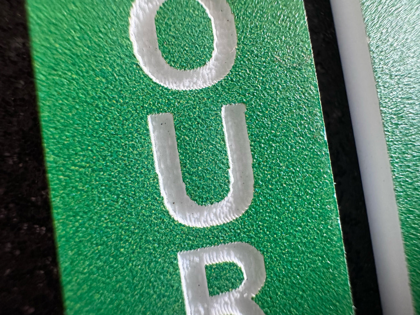 Custom Text Earrings: Laser Engraved Words, Green with White Text, Letters, Names, Teacher Gift, Anniversary, Best Gifts for Her/Him/Them