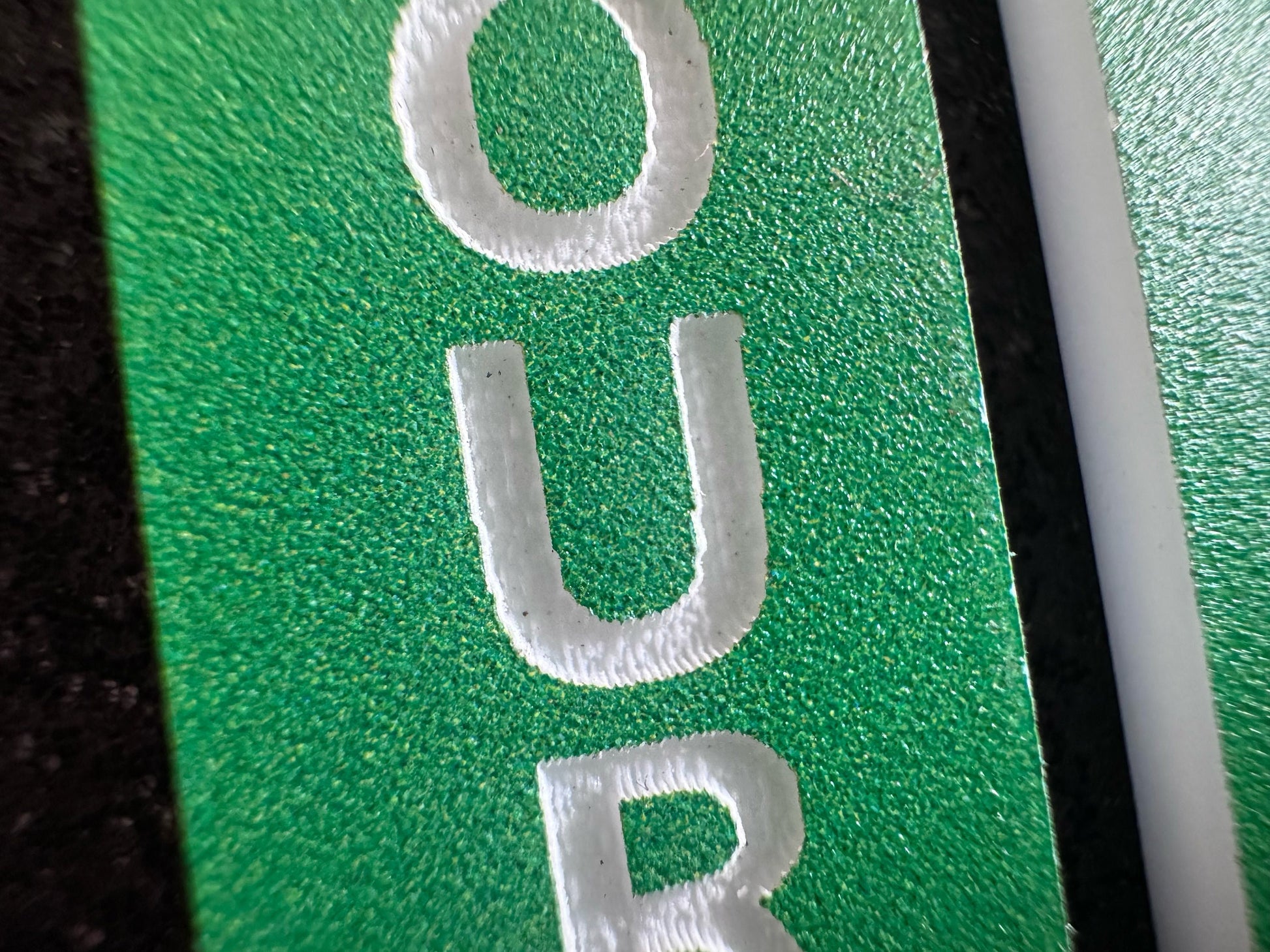 Custom Text Earrings: Laser Engraved Words, Green with White Text, Letters, Names, Teacher Gift, Anniversary, Best Gifts for Her/Him/Them