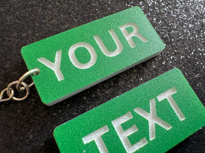 Custom Text Earrings: Laser Engraved Words, Green with White Text, Letters, Names, Teacher Gift, Anniversary, Best Gifts for Her/Him/Them