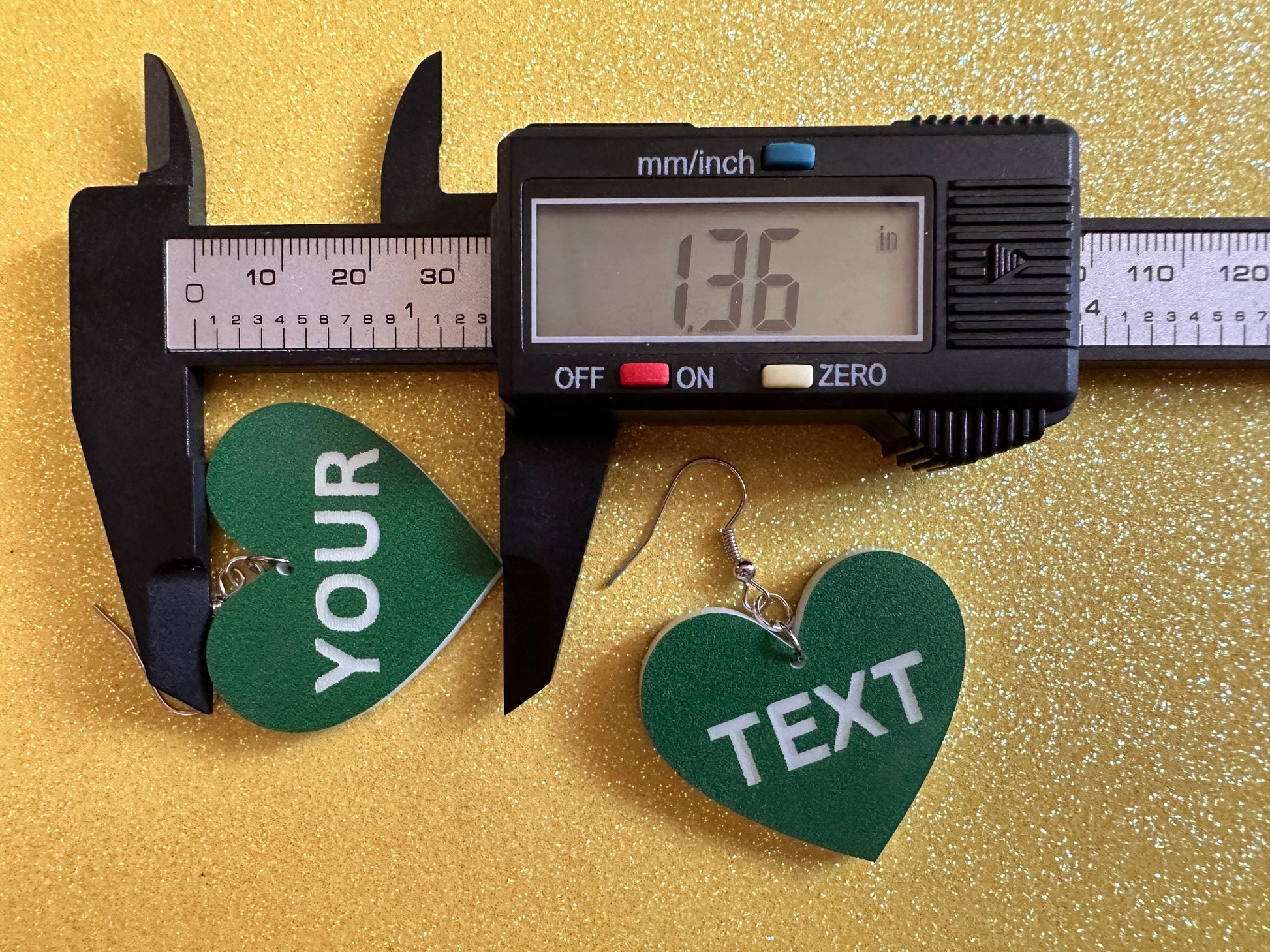 Custom Text Earrings: Laser Engraved Words, Green with White Text, Letters, Names, Teacher Gift, Anniversary, Best Gifts for Her/Him/Them