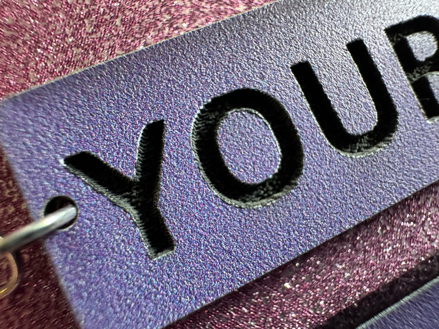 Custom Text Earrings: Laser Engraved Words, Lavender with Black Text, Letters, Names, Teacher Gift, Anniversary, Best Gifts for Her/Him/Them