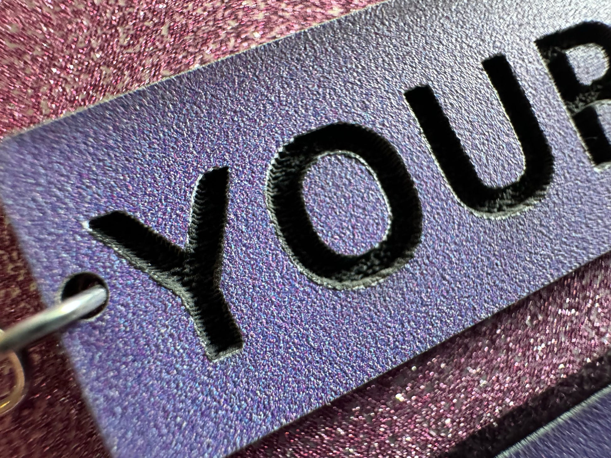 Custom Text Earrings: Laser Engraved Words, Lavender with Black Text, Letters, Names, Teacher Gift, Anniversary, Best Gifts for Her/Him/Them
