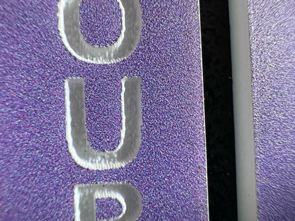 Custom Text Earrings: Laser Engraved Words, Lavender with White Text, Letters, Names, Teacher Gift, Anniversary, Best Gifts for Her/Him/Them