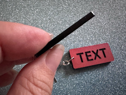 Custom Text Earrings: Laser Engraved Words, Orange with Black Text, Letters, Names, Teacher Gift, Anniversary, Best Gifts for Her/Him/Them