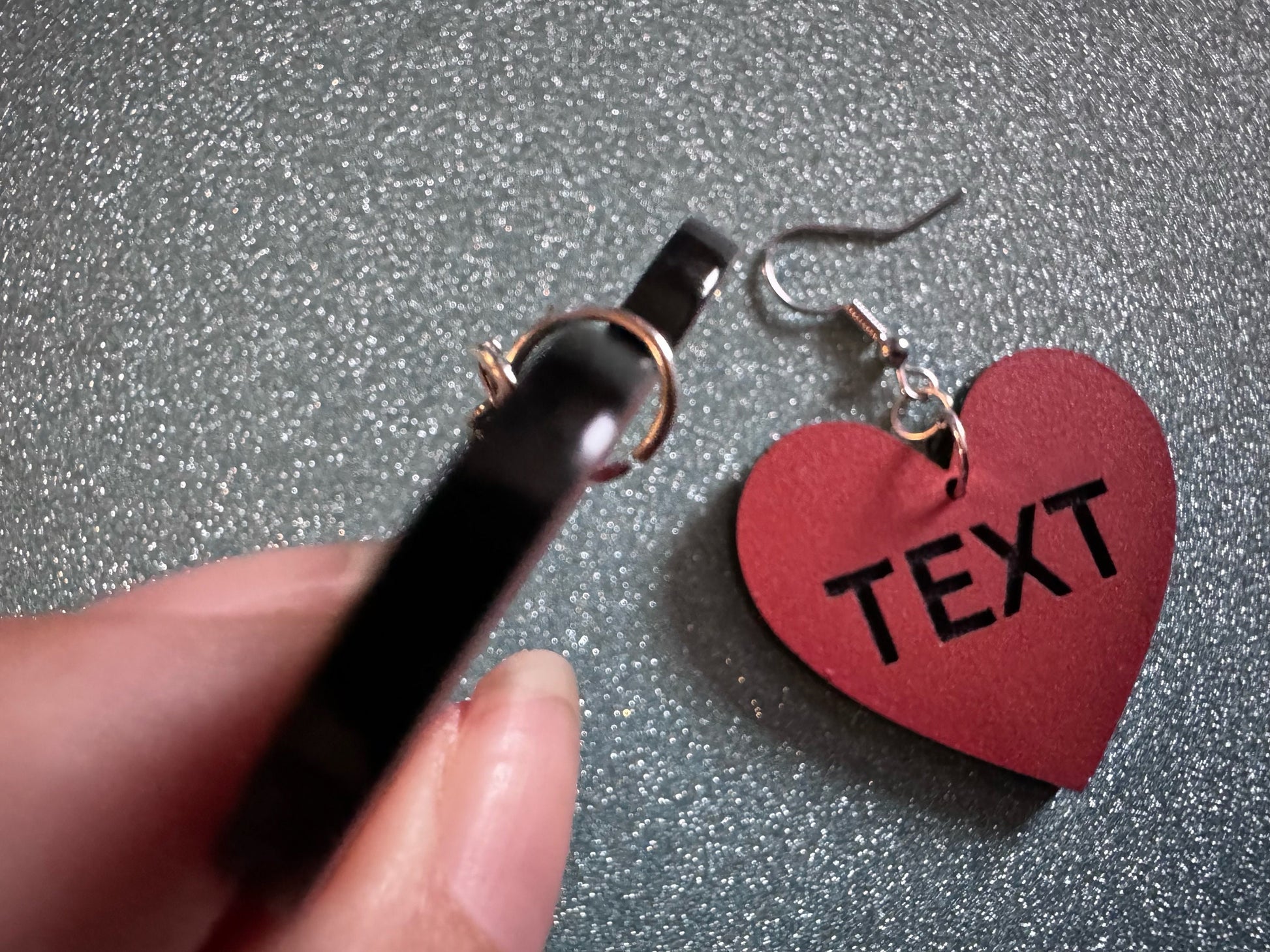 Custom Text Earrings: Laser Engraved Words, Orange with Black Text, Letters, Names, Teacher Gift, Anniversary, Best Gifts for Her/Him/Them