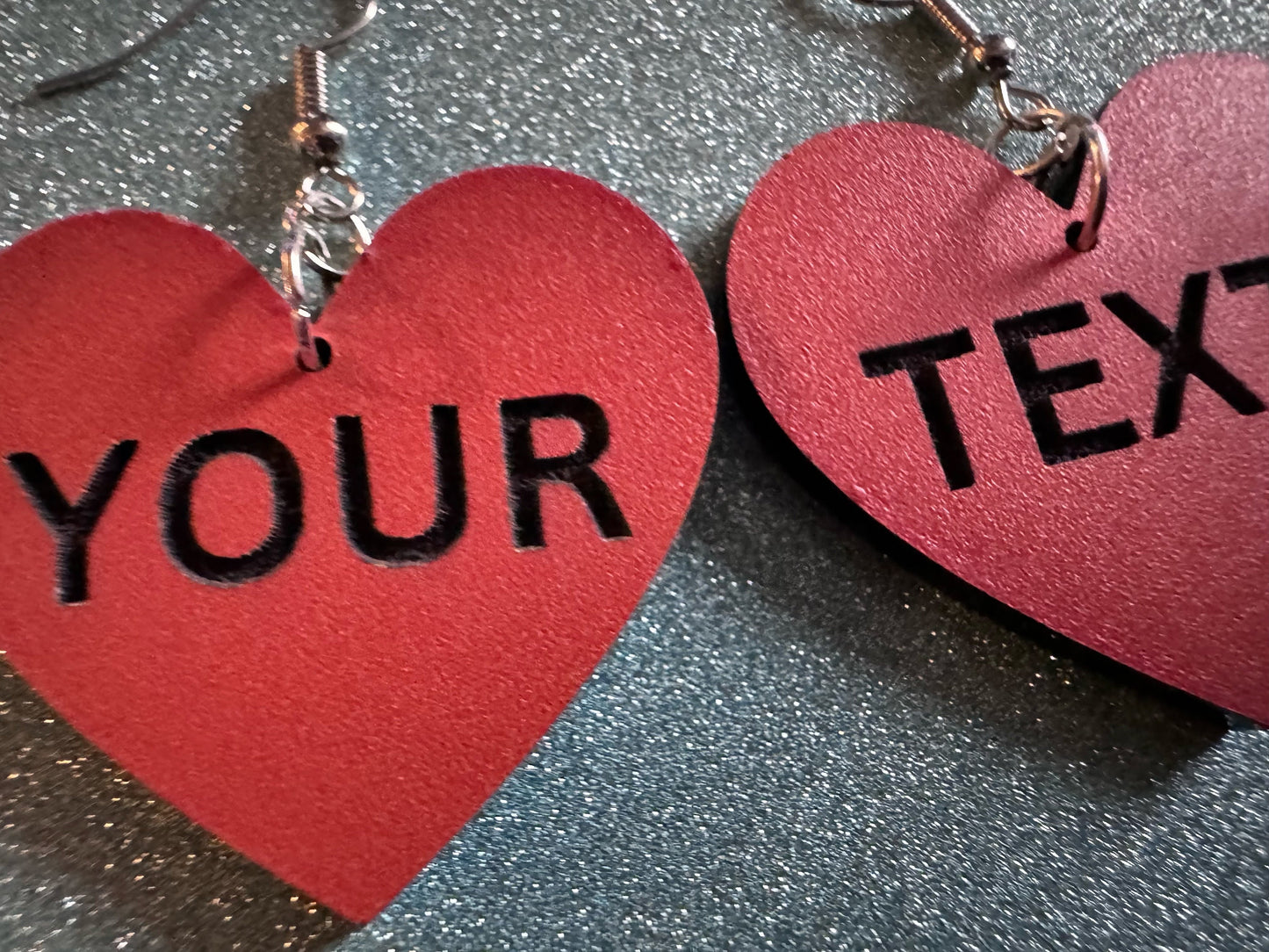Custom Text Earrings: Laser Engraved Words, Orange with Black Text, Letters, Names, Teacher Gift, Anniversary, Best Gifts for Her/Him/Them