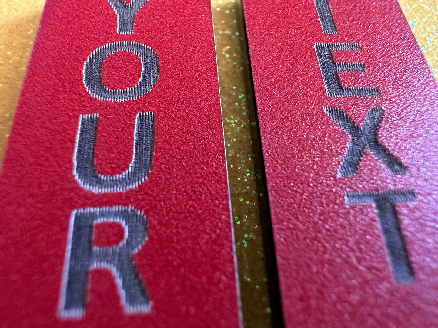 Custom Text Earrings: Laser Engraved Words, Red with Black Text, Letters, Names, Teacher Gift, Anniversary, Best Gifts for Her/Him/Them