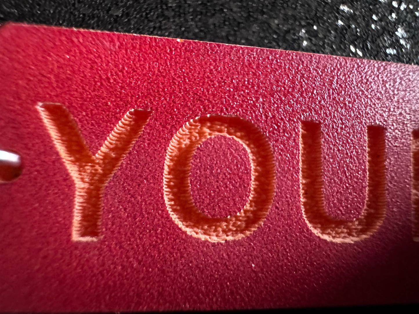 Custom Text Earrings: Laser Engraved Words, Red with Orange Text, Letters, Names, Teacher Gift, Anniversary, Best Gifts for Her/Him/Them