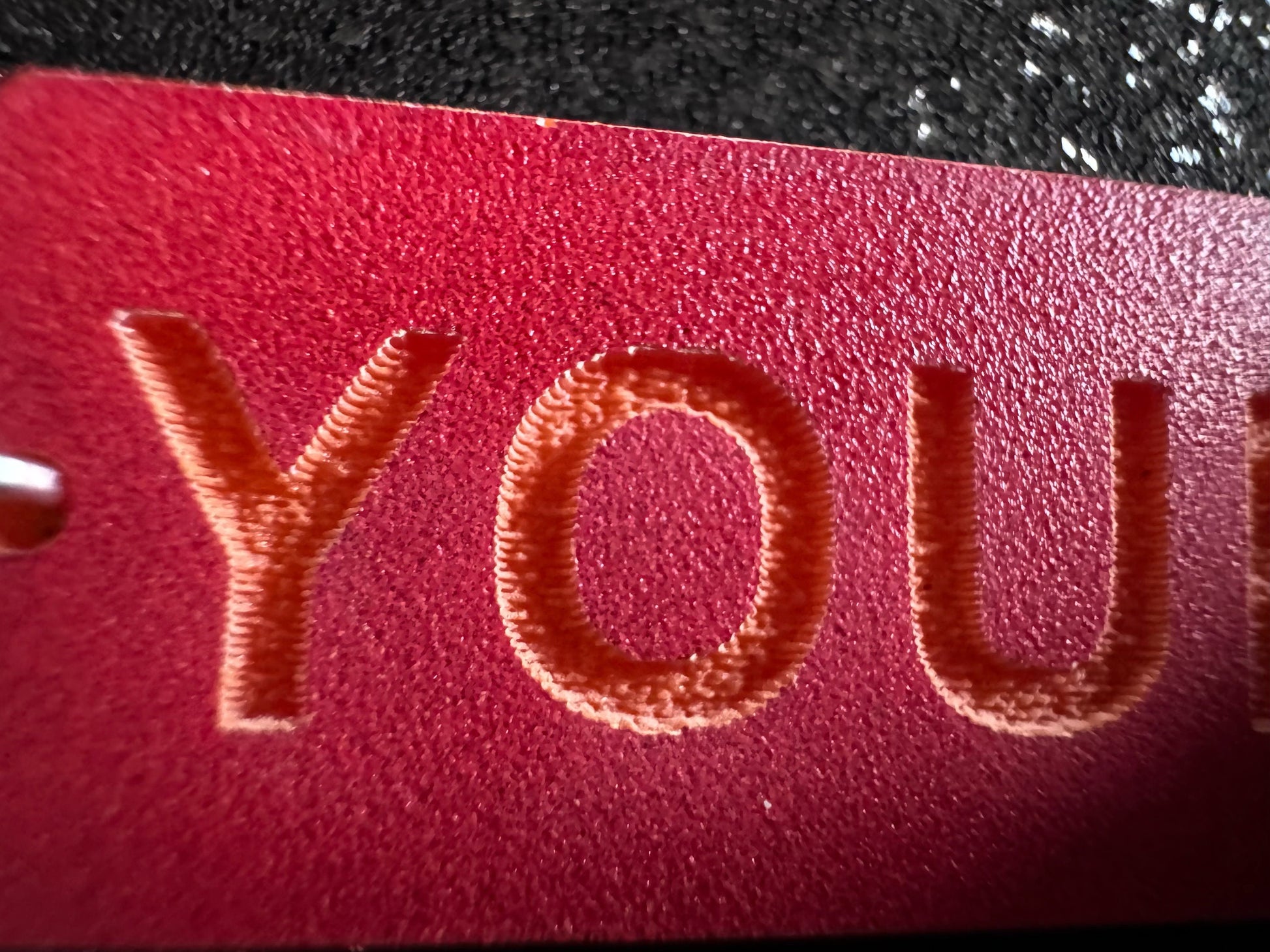 Custom Text Earrings: Laser Engraved Words, Red with Orange Text, Letters, Names, Teacher Gift, Anniversary, Best Gifts for Her/Him/Them