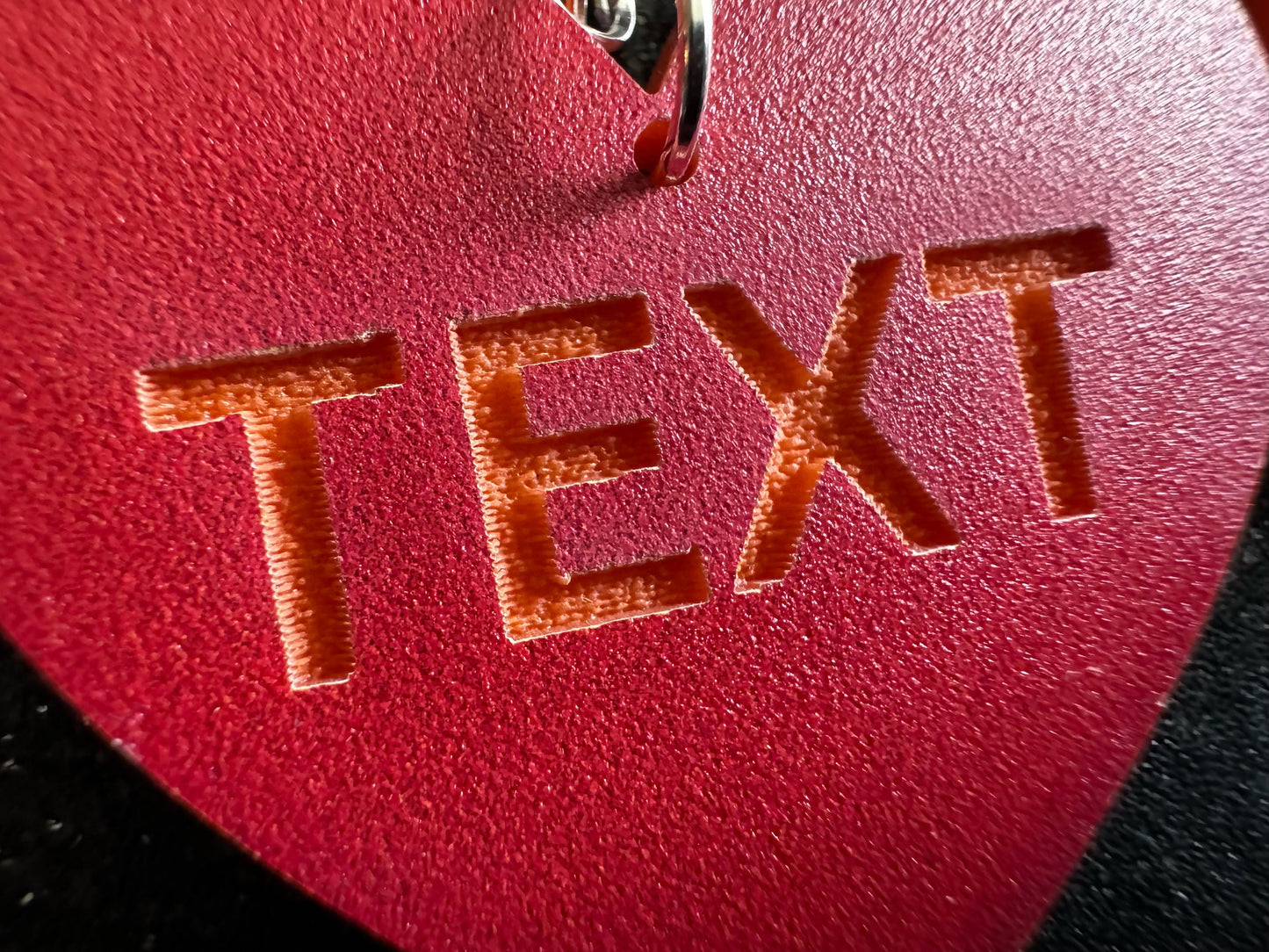 Custom Text Earrings: Laser Engraved Words, Red with Orange Text, Letters, Names, Teacher Gift, Anniversary, Best Gifts for Her/Him/Them