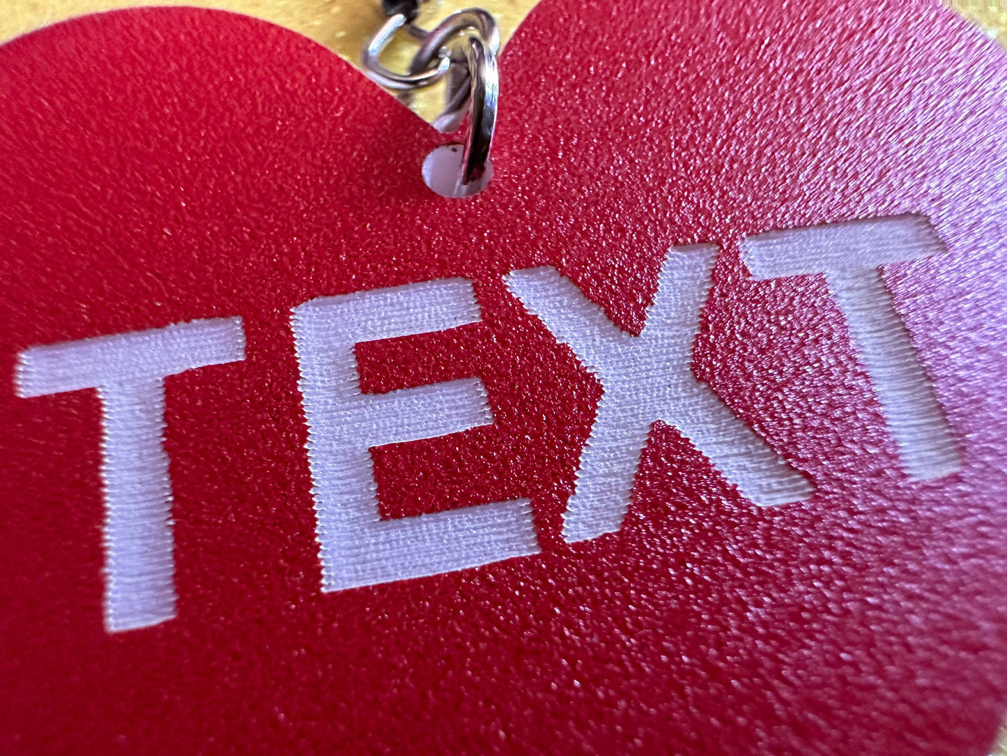 Custom Text Earrings: Laser Engraved Words, Red with White Text, Letters, Names, Teacher Gift, Anniversary, Best Gifts for Her/Him/Them