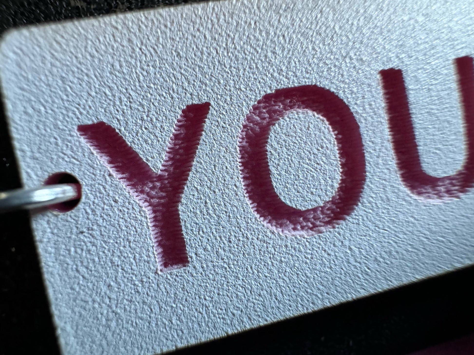 Custom Text Earrings: Laser Engraved Words, White with Pink Text, Letters, Names, Teacher Gift, Anniversary, Best Gifts for Her/Him/Them