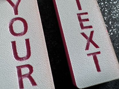 Custom Text Earrings: Laser Engraved Words, White with Pink Text, Letters, Names, Teacher Gift, Anniversary, Best Gifts for Her/Him/Them