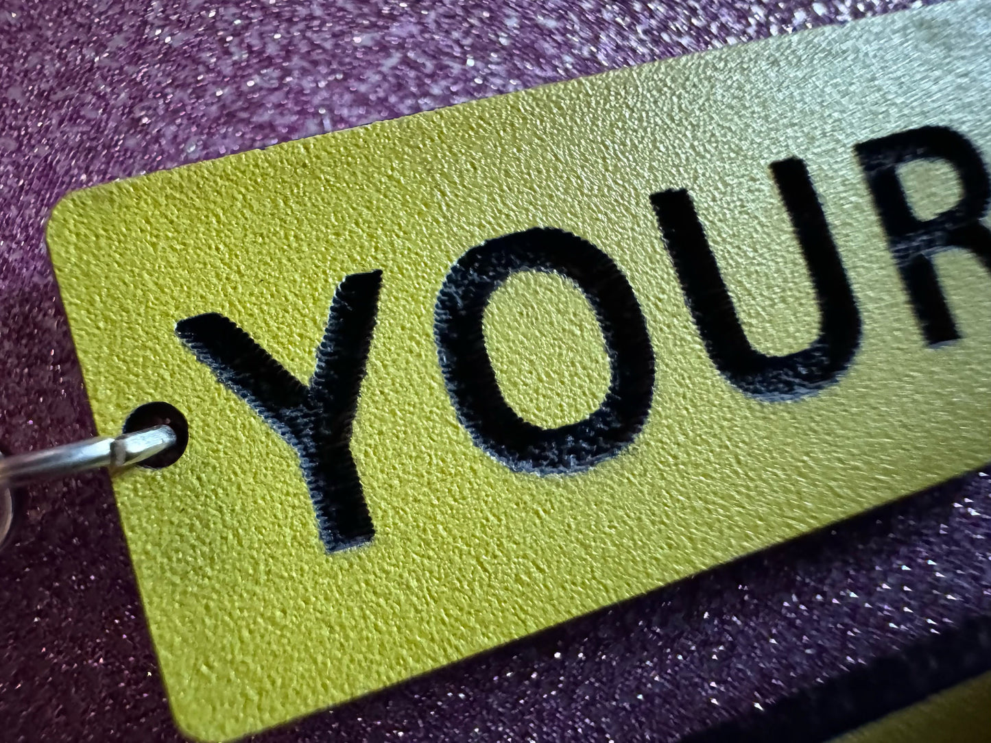 Custom Text Earrings: Laser Engraved Words, Yellow with Black Text, Letters, Names, Teacher Gift, Anniversary, Best Gifts for Her/Him/Them