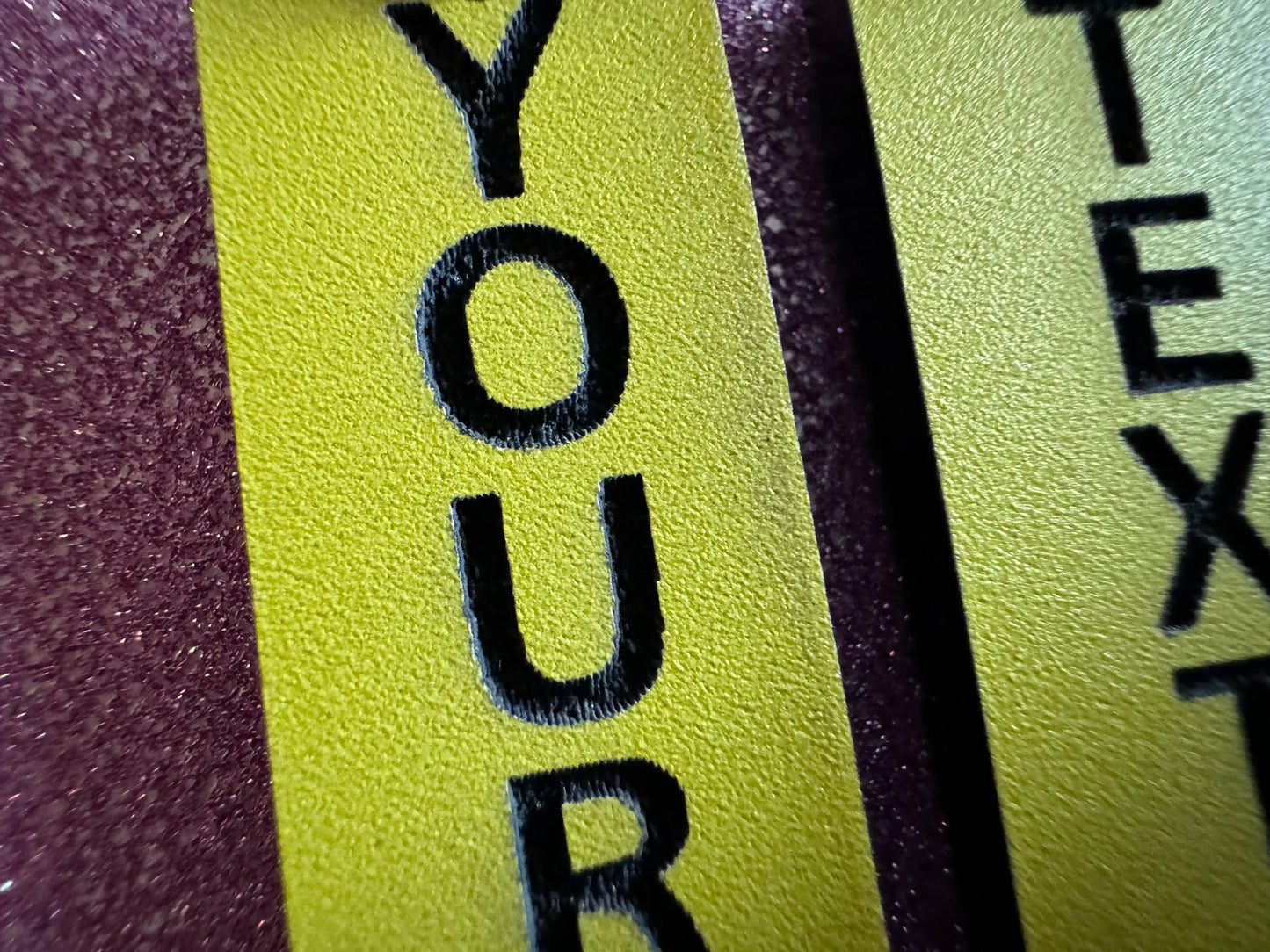 Custom Text Earrings: Laser Engraved Words, Yellow with Black Text, Letters, Names, Teacher Gift, Anniversary, Best Gifts for Her/Him/Them