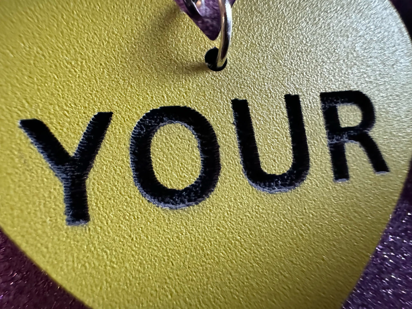Custom Text Earrings: Laser Engraved Words, Yellow with Black Text, Letters, Names, Teacher Gift, Anniversary, Best Gifts for Her/Him/Them