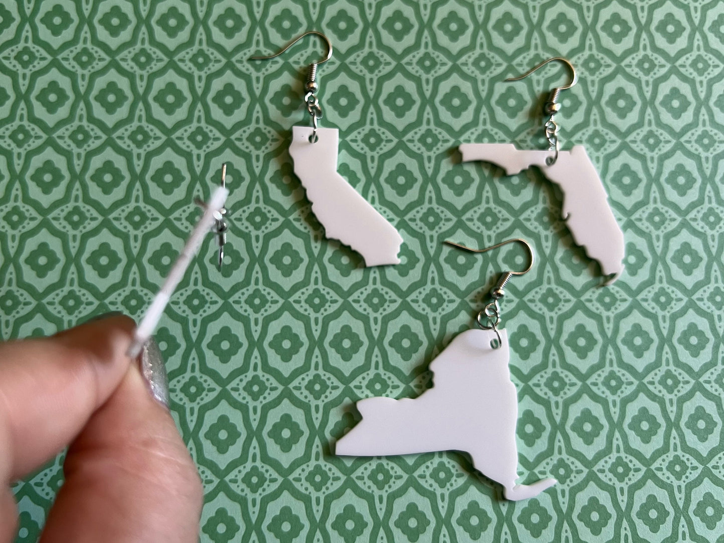 Custom USA State Earrings: Laser Cut Acrylic US States, Places, Travel, Patriotic, Home, Geography Teacher Gift, Best Gifts for Her/Him/Them