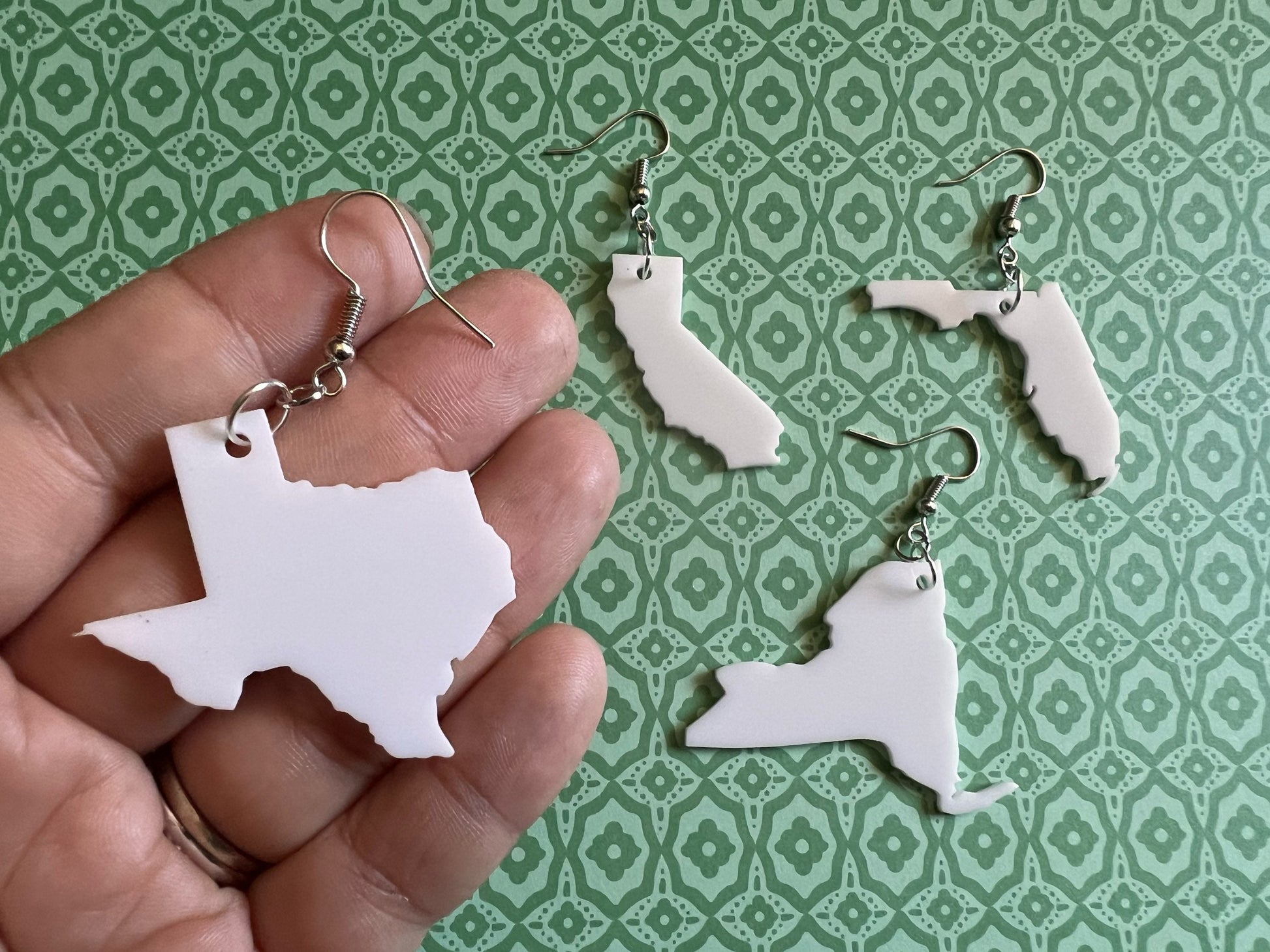 Custom USA State Earrings: Laser Cut Acrylic US States, Places, Travel, Patriotic, Home, Geography Teacher Gift, Best Gifts for Her/Him/Them