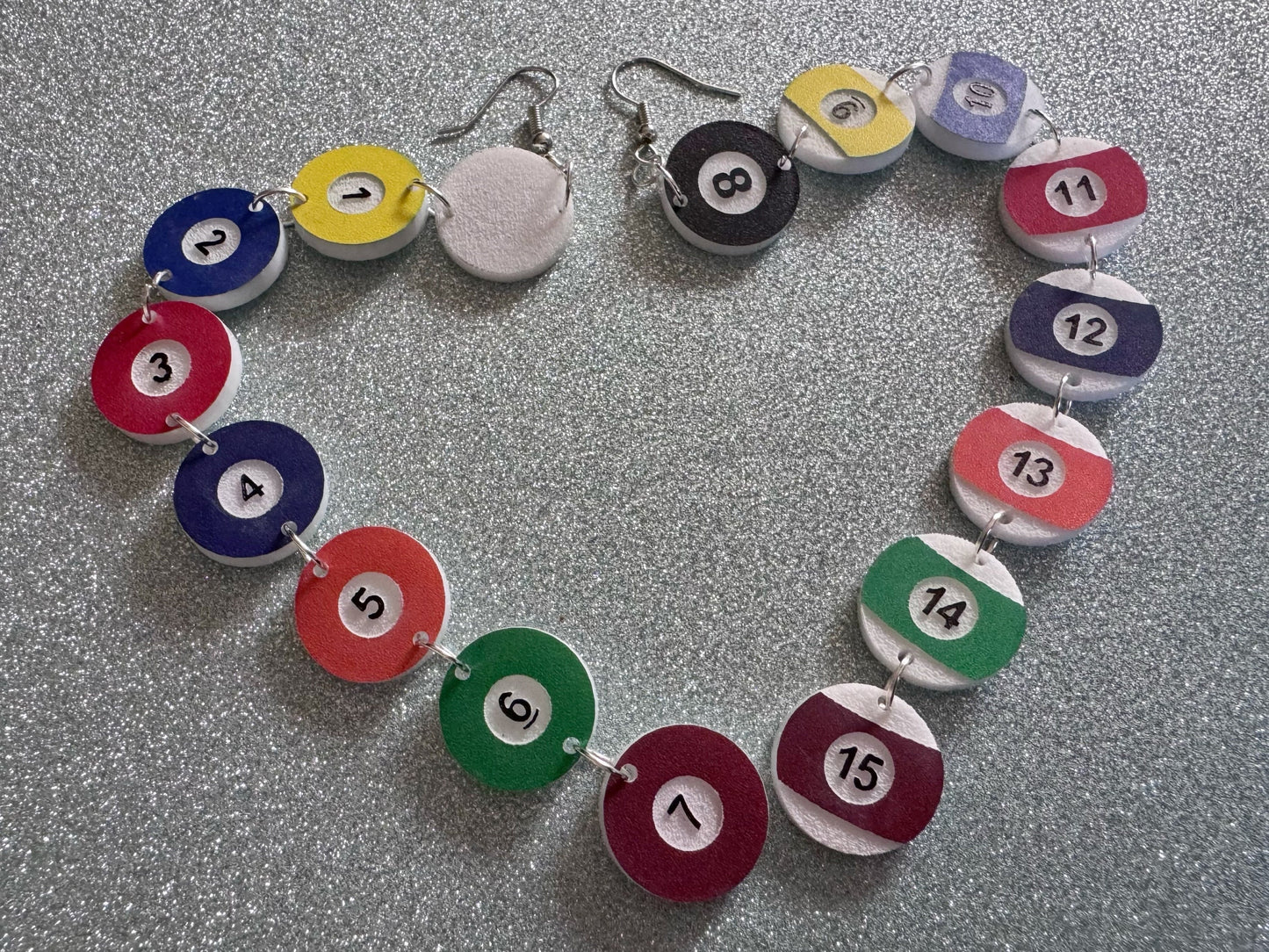 Customizable Billiard Ball Earrings: Laser Cut Acrylic Pool Balls, Pool Rack, Sports, Game Night, Eight Ball, Best Gifts for Her/Him/Them