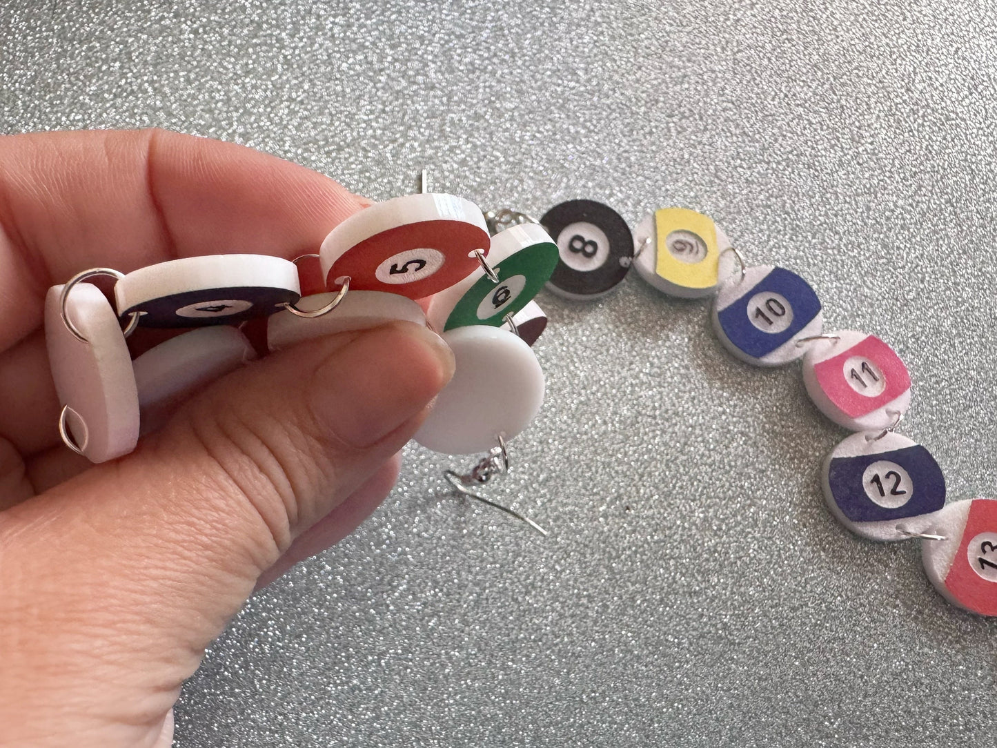 Customizable Billiard Ball Earrings: Laser Cut Acrylic Pool Balls, Pool Rack, Sports, Game Night, Eight Ball, Best Gifts for Her/Him/Them