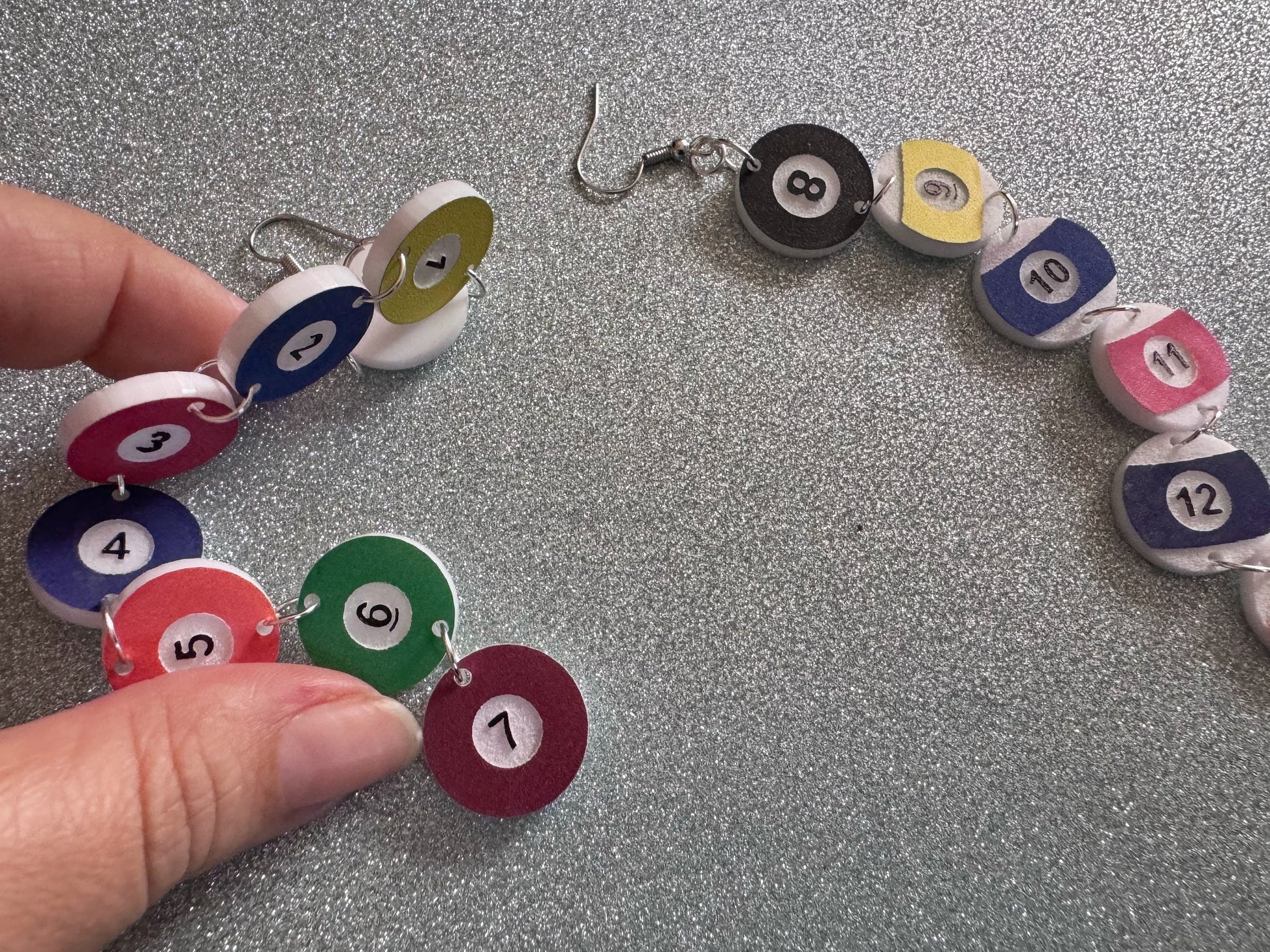 Customizable Billiard Ball Earrings: Laser Cut Acrylic Pool Balls, Pool Rack, Sports, Game Night, Eight Ball, Best Gifts for Her/Him/Them