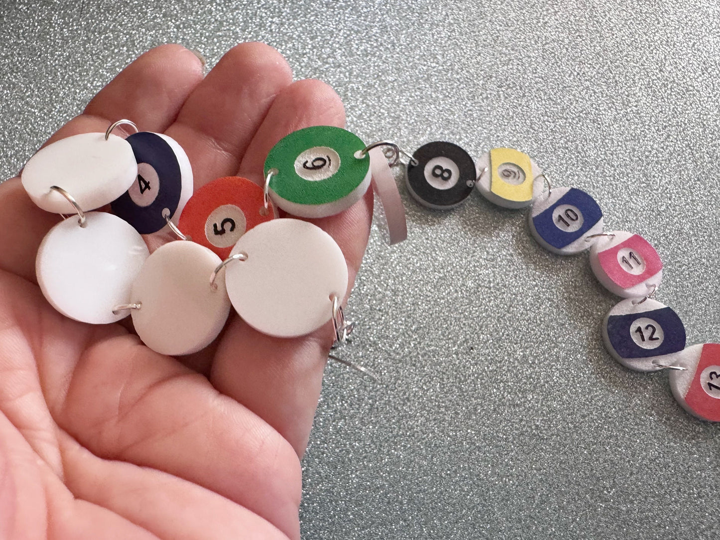 Customizable Billiard Ball Earrings: Laser Cut Acrylic Pool Balls, Pool Rack, Sports, Game Night, Eight Ball, Best Gifts for Her/Him/Them