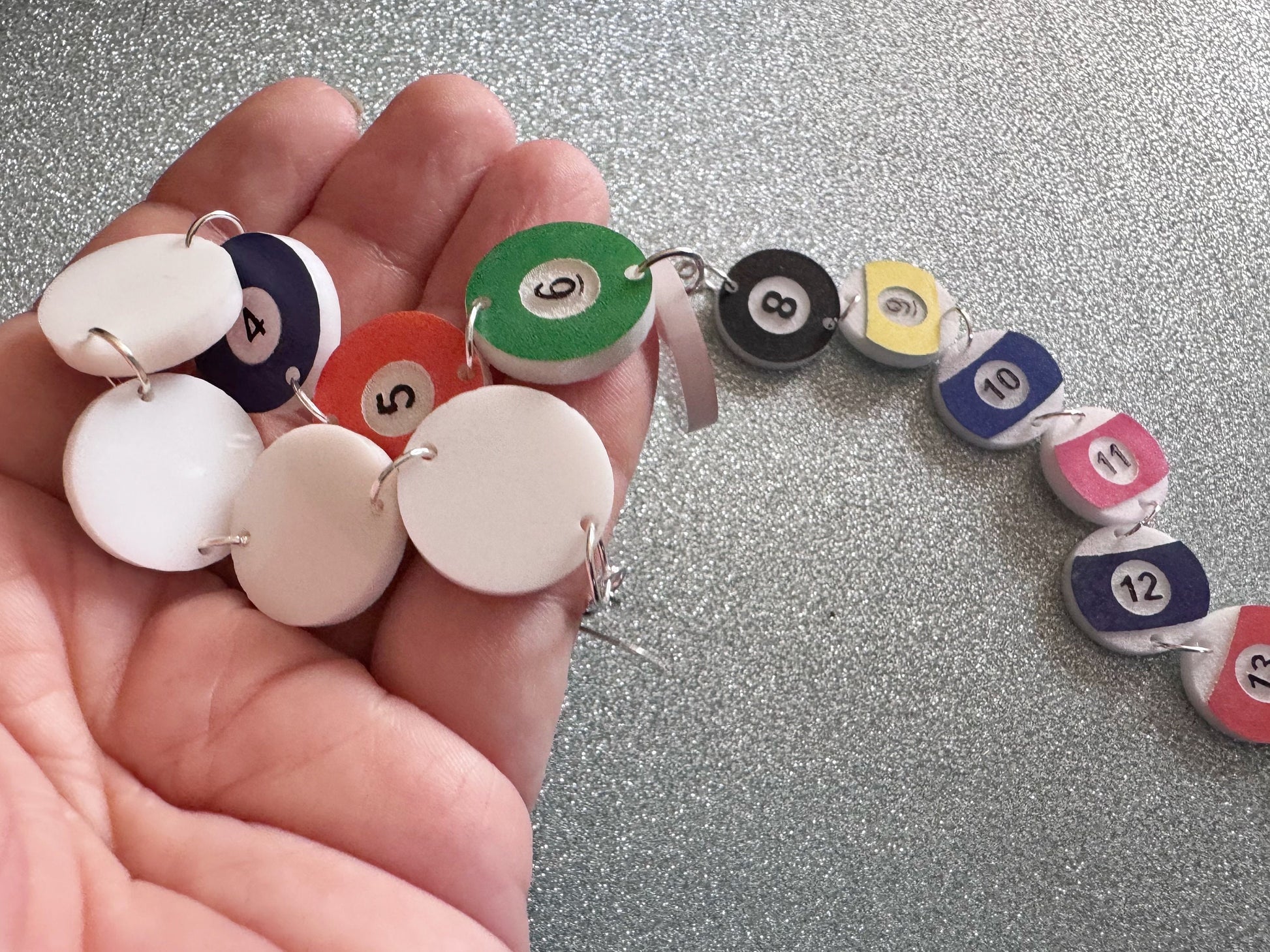 Customizable Billiard Ball Earrings: Laser Cut Acrylic Pool Balls, Pool Rack, Sports, Game Night, Eight Ball, Best Gifts for Her/Him/Them