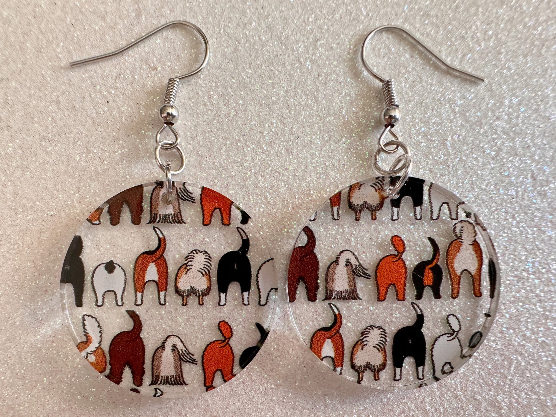 Cute Dog Butt Earrings: Laser Cut Acrylic Dogs, Canine, Labs, Pit Bull, Chihuahua, German Shepherd, Doggy Tails, Best Gifts for Her/Him/Them