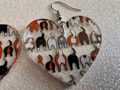 Cute Dog Butt Earrings: Laser Cut Acrylic Dogs, Canine, Labs, Pit Bull, Chihuahua, German Shepherd, Doggy Tails, Best Gifts for Her/Him/Them