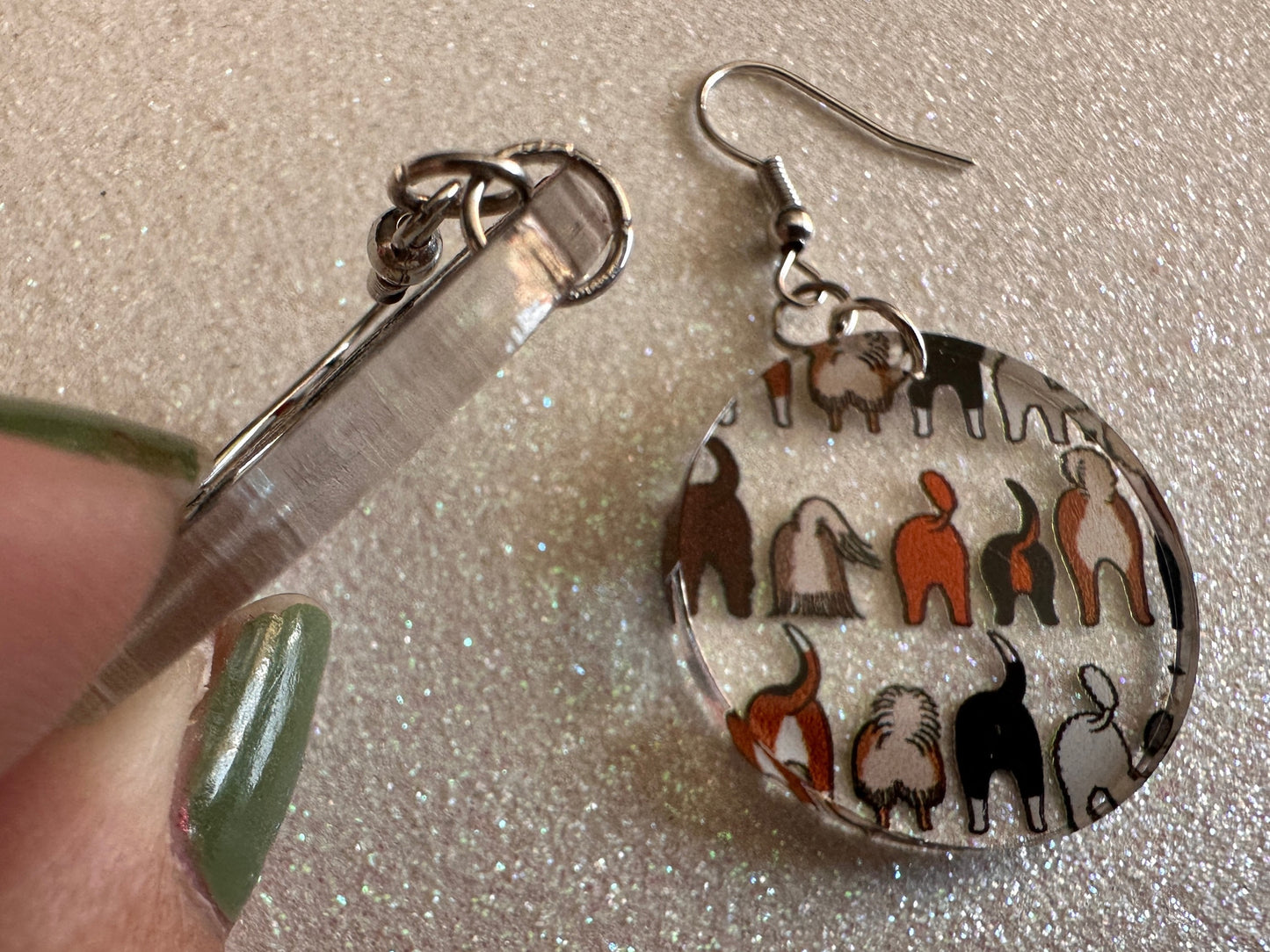 Cute Dog Butt Earrings: Laser Cut Acrylic Dogs, Canine, Labs, Pit Bull, Chihuahua, German Shepherd, Doggy Tails, Best Gifts for Her/Him/Them