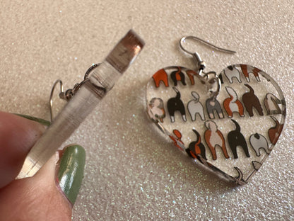 Cute Dog Butt Earrings: Laser Cut Acrylic Dogs, Canine, Labs, Pit Bull, Chihuahua, German Shepherd, Doggy Tails, Best Gifts for Her/Him/Them