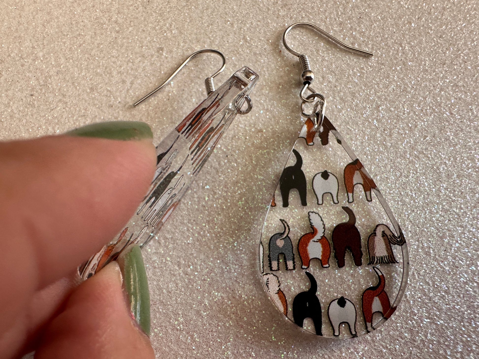Cute Dog Butt Earrings: Laser Cut Acrylic Dogs, Canine, Labs, Pit Bull, Chihuahua, German Shepherd, Doggy Tails, Best Gifts for Her/Him/Them