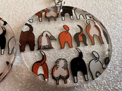 Cute Dog Butt Earrings: Laser Cut Acrylic Dogs, Canine, Labs, Pit Bull, Chihuahua, German Shepherd, Doggy Tails, Best Gifts for Her/Him/Them