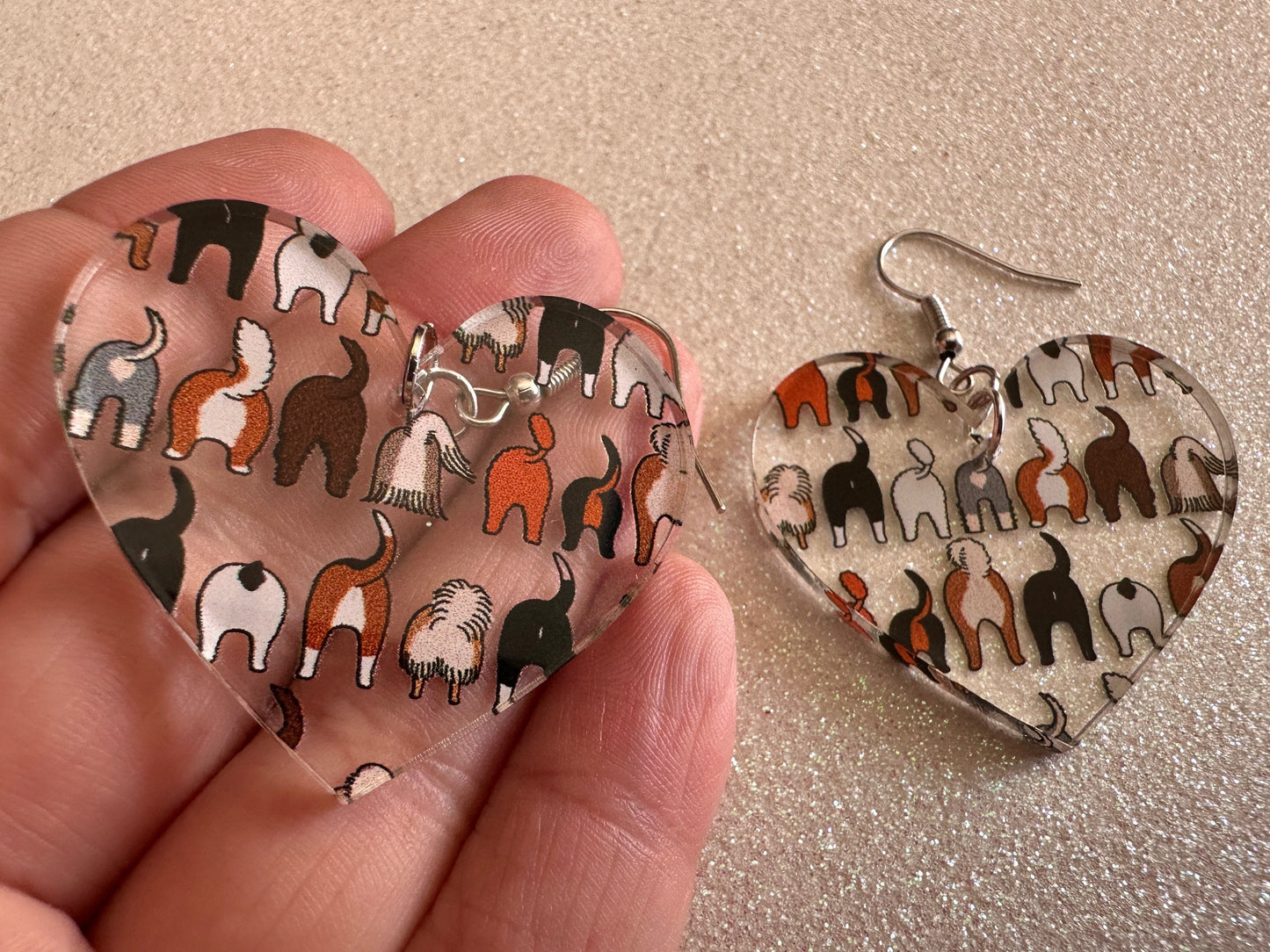 Cute Dog Butt Earrings: Laser Cut Acrylic Dogs, Canine, Labs, Pit Bull, Chihuahua, German Shepherd, Doggy Tails, Best Gifts for Her/Him/Them
