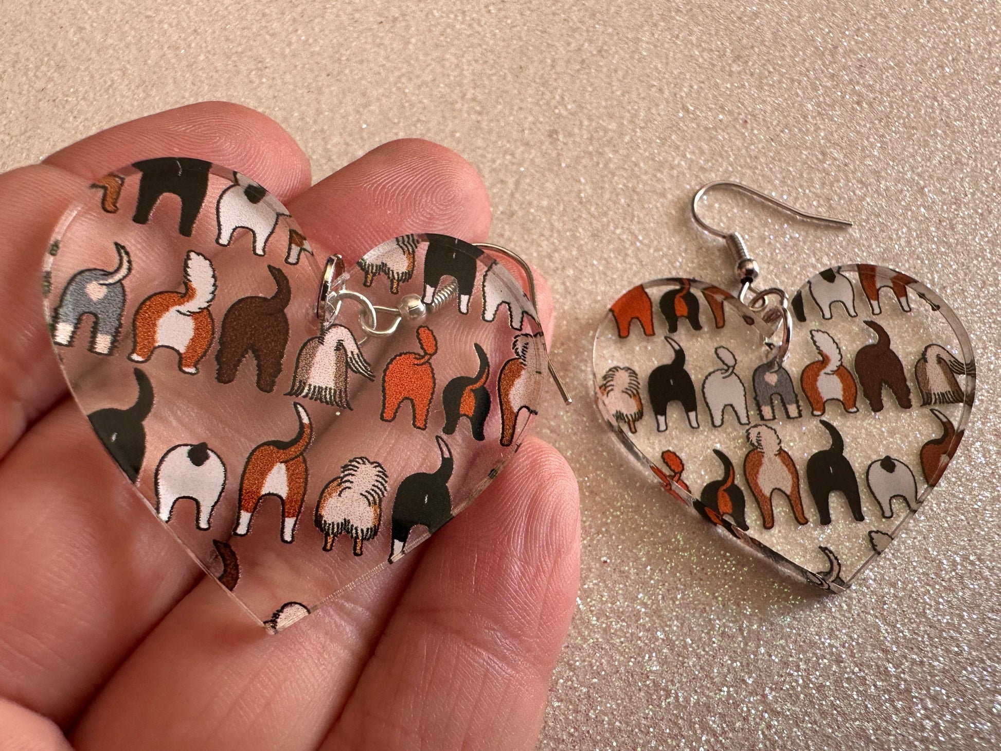 Cute Dog Butt Earrings: Laser Cut Acrylic Dogs, Canine, Labs, Pit Bull, Chihuahua, German Shepherd, Doggy Tails, Best Gifts for Her/Him/Them